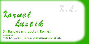 kornel lustik business card